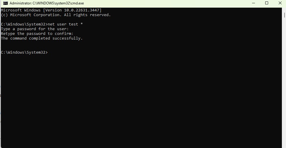 How to reset Password with Command Prompt